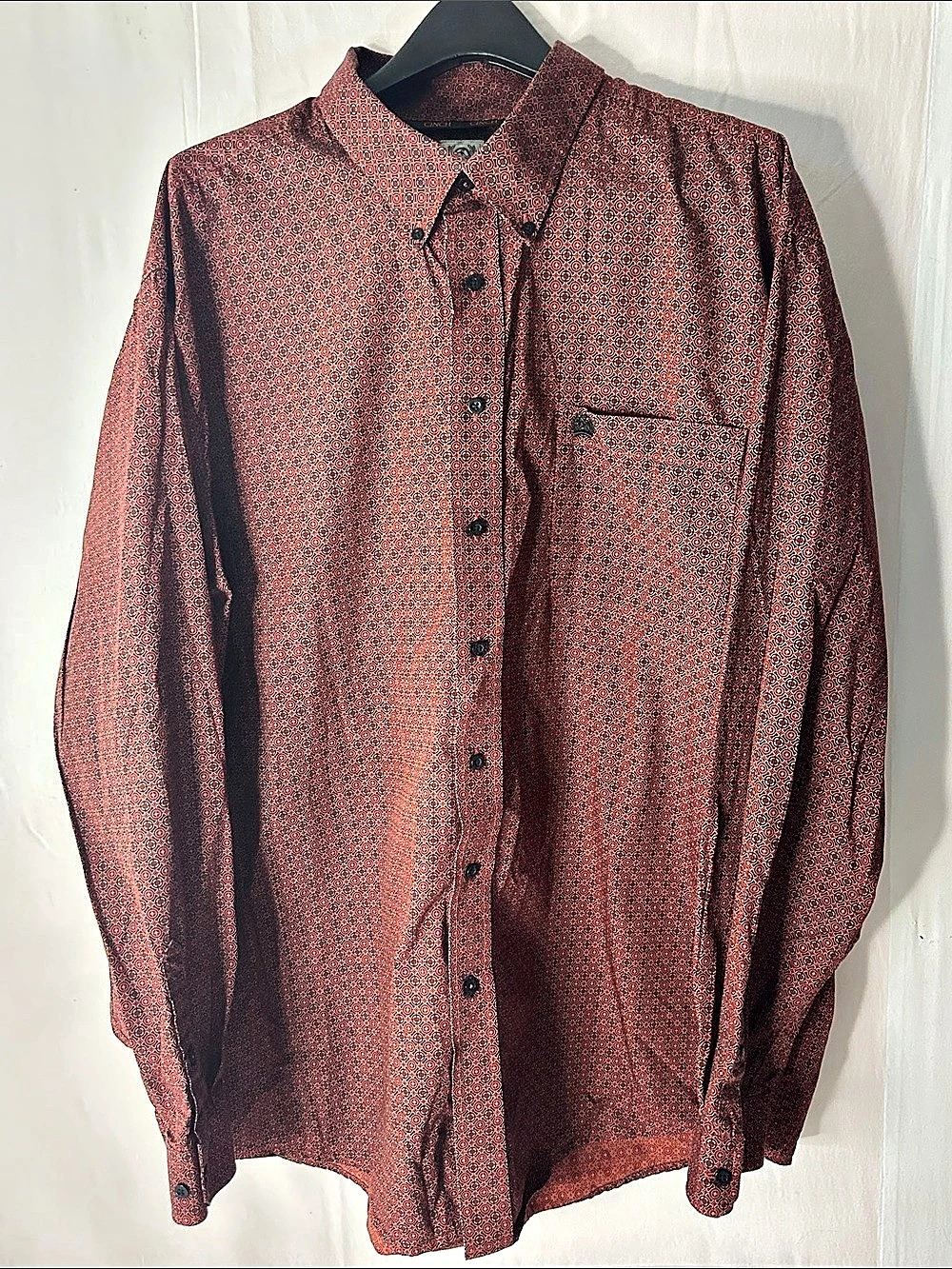 Cinch Men's Geometric Button Down Cotton Shirt XL